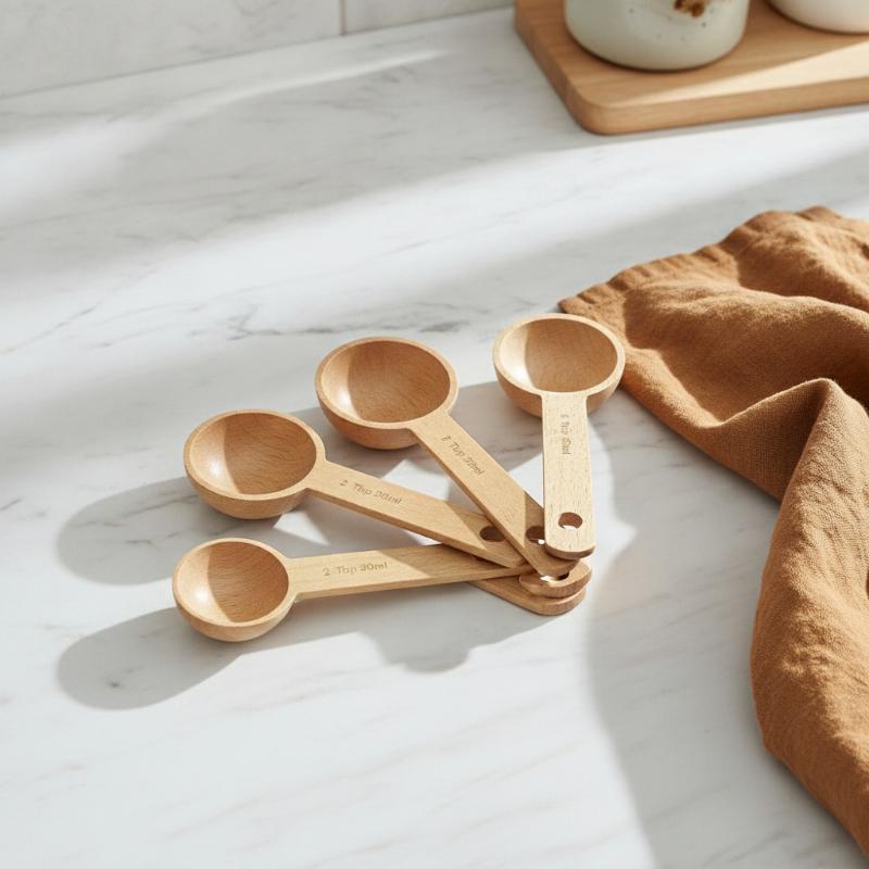 Kitchen Gadgets To Gift - Drewniana miarka kuchenna 7.5-45ML, przenośna, z