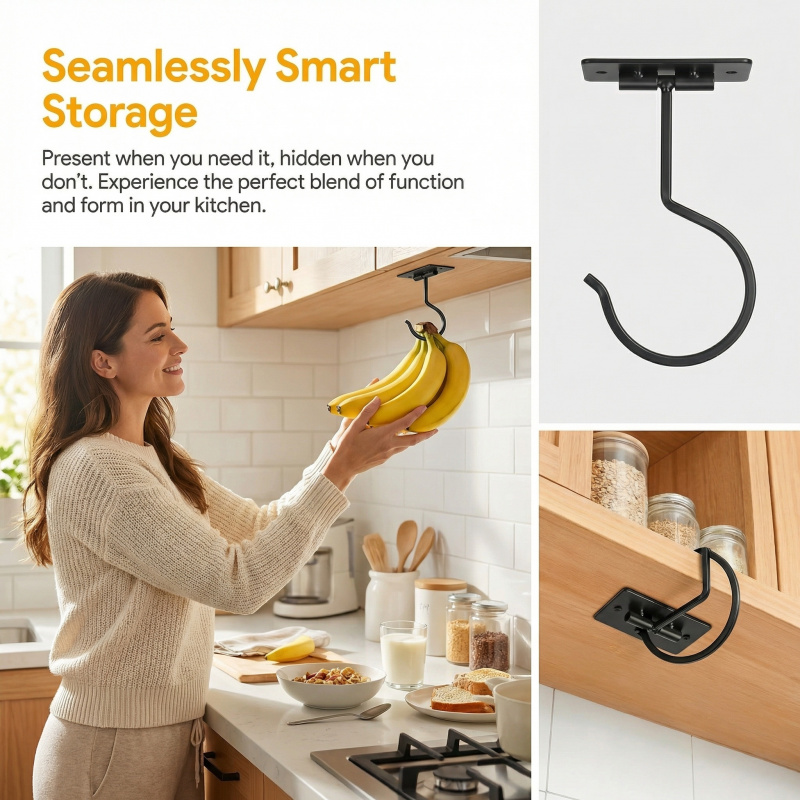Czarny metalowy samoprzylepny  – Kitchen Gadgets Storage recenzja i cena